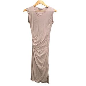 AllSaints Midi Dress Size 4 Sleeveless Ruched Casual Chic Luxury‎ Basic